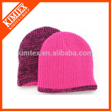 Custom Wholesale Cheap Acrylic Fleece lining Knitted Beanie